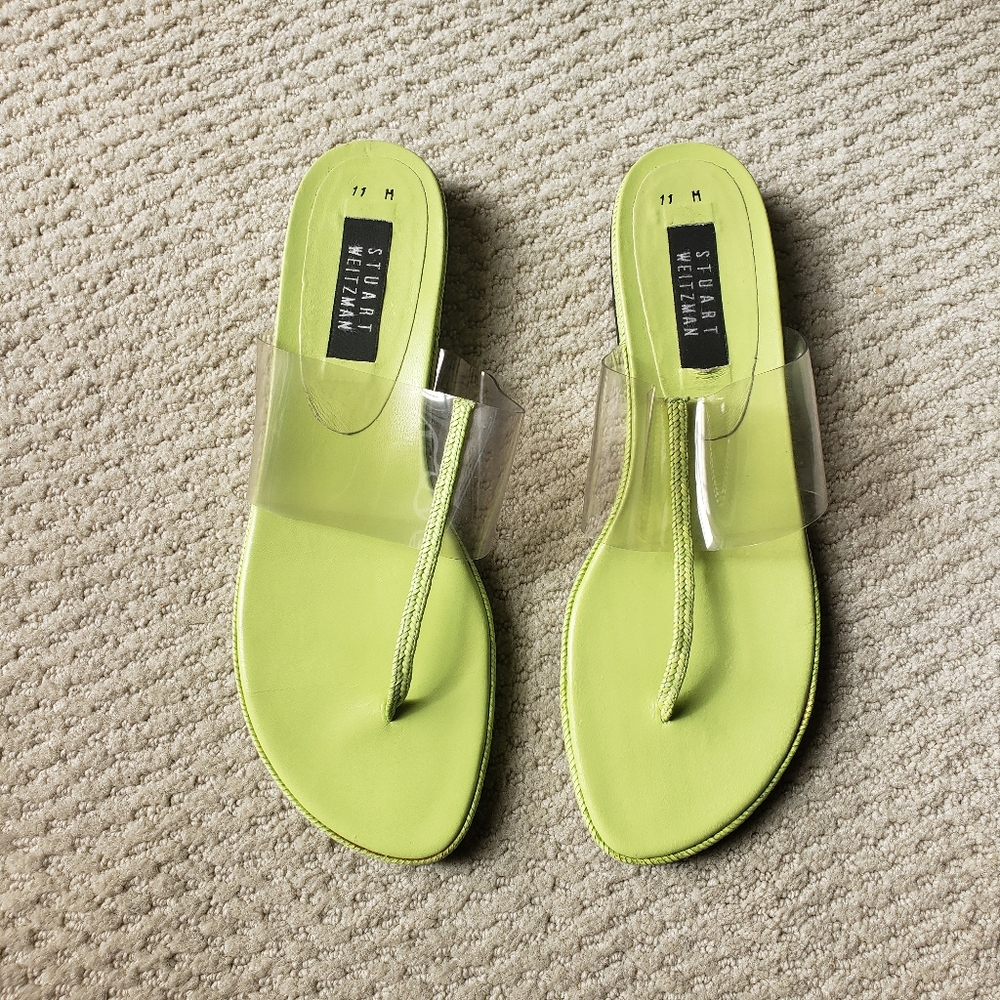 Stuart Weitzman Lime Green Lanyard Women's Sandals Size 11